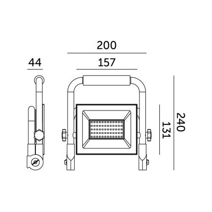 LED Prožektors TIGRA LED/50W/4000K IP54 melna/dzeltena