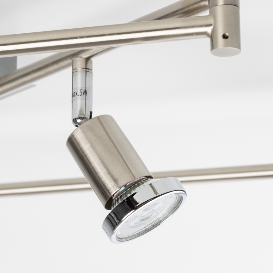 LED punktu gaismeklis 6xGU10/5W/230V matēts hroms
