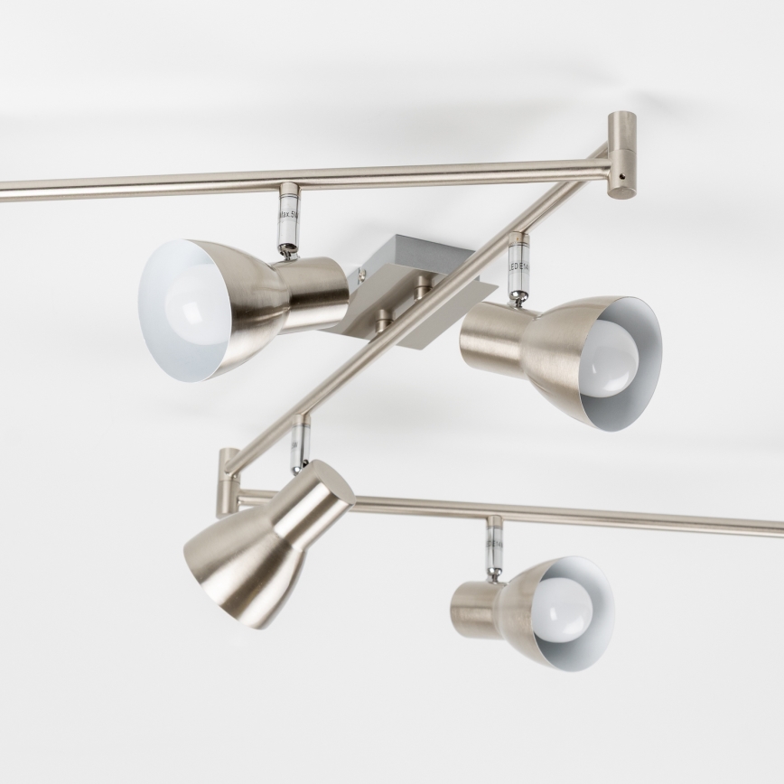 LED punktveida gaismeklis 6xE14/5W/230V matēts hroms