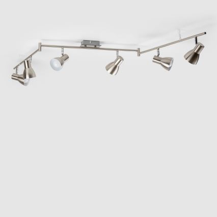 LED punktveida gaismeklis 6xE14/5W/230V matēts hroms