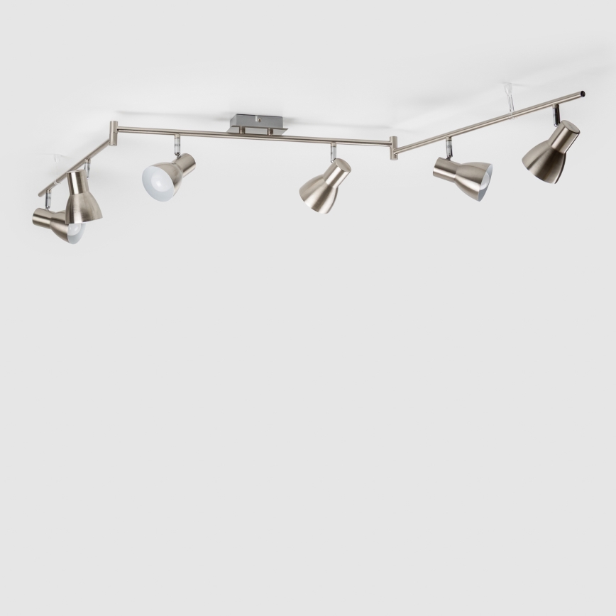 LED punktveida gaismeklis 6xE14/5W/230V matēts hroms