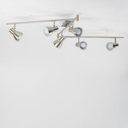 LED punktveida gaismeklis 6xE14/5W/230V matēts hroms