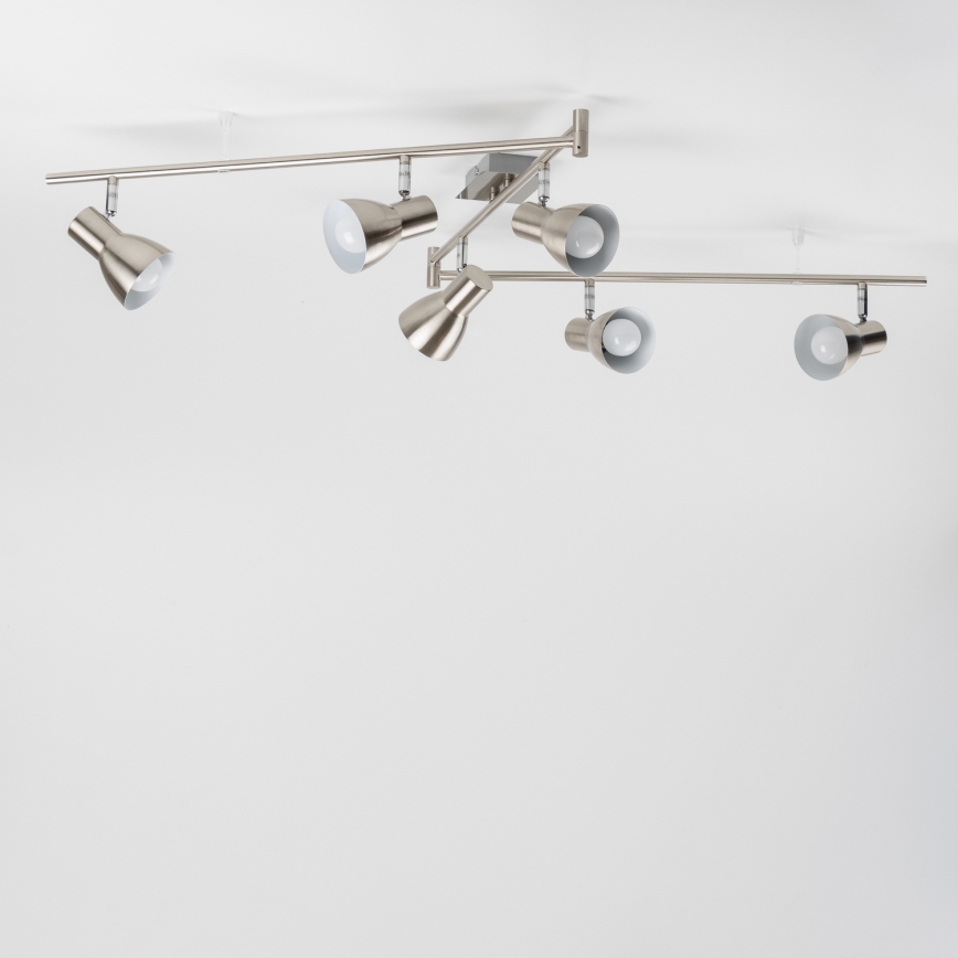 LED punktveida gaismeklis 6xE14/5W/230V matēts hroms