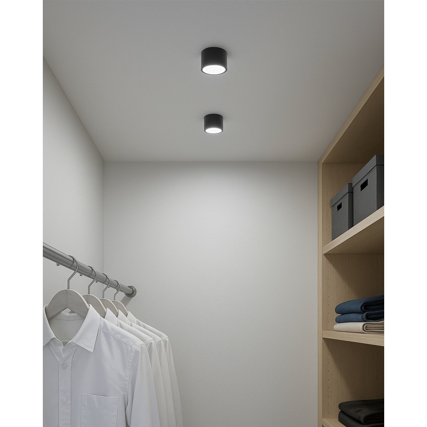 LED punktveida gaismeklis LED/5W/230V 3000/4000/6400K pr. 7,5 cm melns