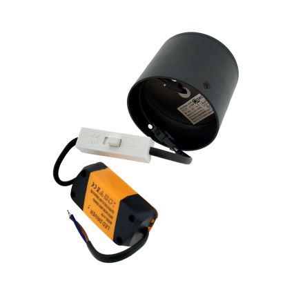 LED punktveida gaismeklis LED/5W/230V 3000/4000/6400K pr. 7,5 cm melns