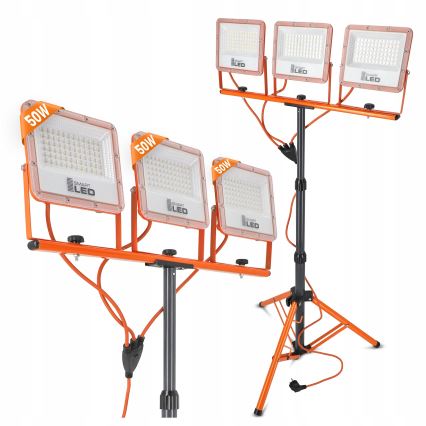 LED reflektors ar statīvu 3xLED/50W/230V 4500K IP65 oranžs