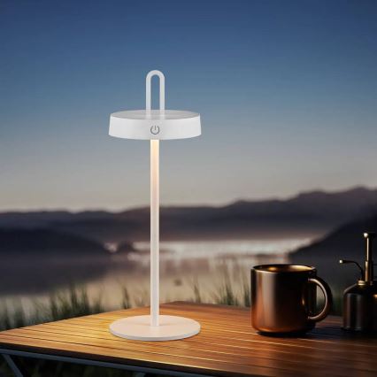 LED regulējama āra uzlādējama galda lampa ar skārienvadību SHINE LED/1,5W/3,7V 3000 mAh IP44 balta