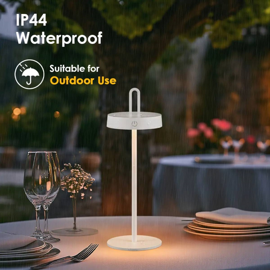LED regulējama āra uzlādējama galda lampa ar skārienvadību SHINE LED/1,5W/3,7V 3000 mAh IP44 balta