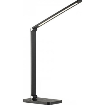 LED regulējama galda lampa ar bezvadu QI uzlādi NOBLITE Q LED/7W/230V 3000/4000/6500K melna