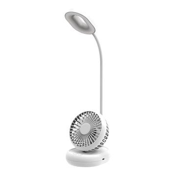 LED regulējama galda lampa ar ventilatoru LED/2W/5V 6000-8000K 2000 mAh