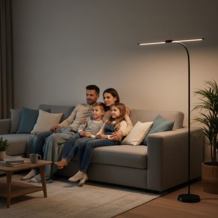 LED regulējamā grīdas lampa TEILO LED/14W/230V 3000/4000/6000K melna