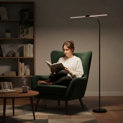 LED regulējamā grīdas lampa TEILO LED/14W/230V 3000/4000/6000K melna