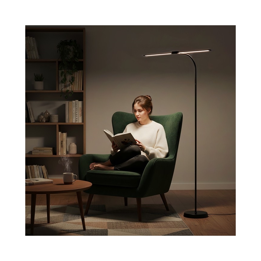 LED regulējamā grīdas lampa TEILO LED/14W/230V 3000/4000/6000K melna