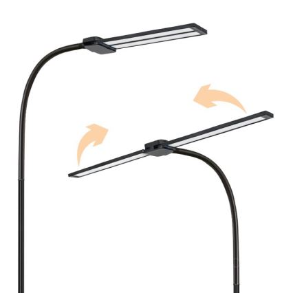 LED regulējamā grīdas lampa TEILO LED/14W/230V 3000/4000/6000K melna