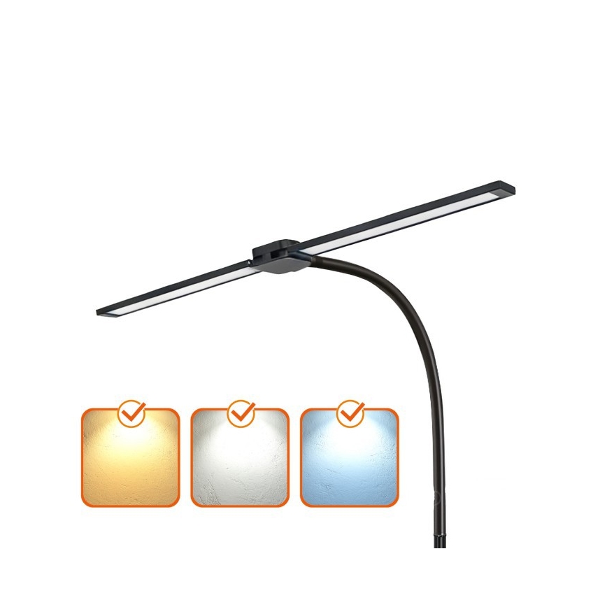 LED regulējamā grīdas lampa TEILO LED/14W/230V 3000/4000/6000K melna