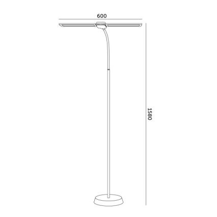 LED regulējamā grīdas lampa TEILO LED/14W/230V 3000/4000/6000K melna
