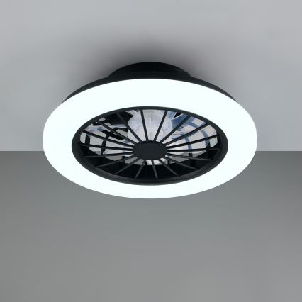 LED RGBW dimējama griestu lampa ar ventilatoru GHANA LED/24W/230V 3000-6500K balta/melna + tālvadība