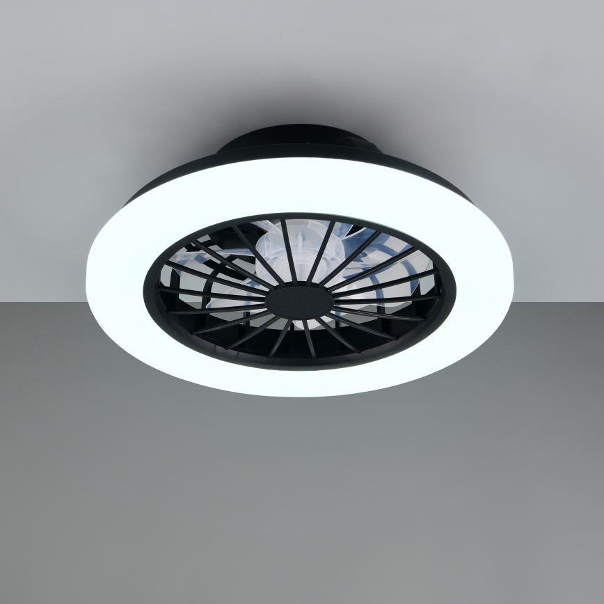 LED RGBW dimējama griestu lampa ar ventilatoru GHANA LED/24W/230V 3000-6500K balta/melna + tālvadība