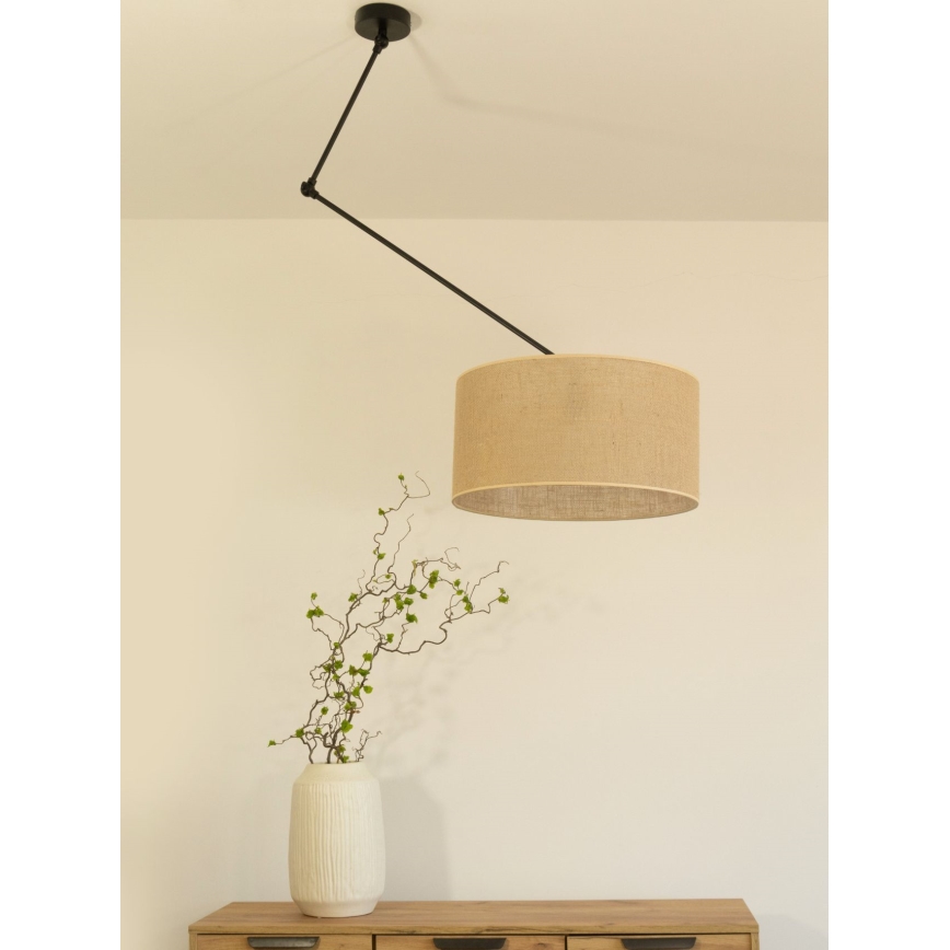 LED regulējama griestu lampa uz stieņa GORTA 1xE27/60W/230V džuta