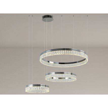 Regulējams LED kristāllustrs uz troses THALIA LED/120W/230V 3000-6000K + tālvadības pults