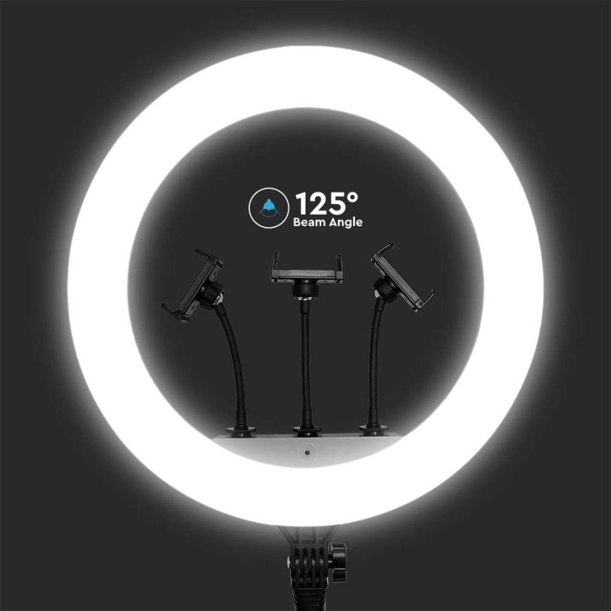 Regulējama LED lampa ar statīvu un turētāju vlogošanai LED/55W/230V CRI 90 + tālvadība