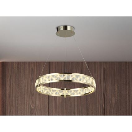 LED aptumšojams kristāla lustrs uz troses ENRIQUE LED/40W//230V 3000-6000K Ø 60 cm + tālvadības pults