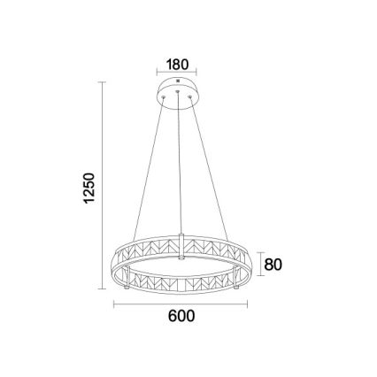 LED aptumšojams kristāla lustrs uz troses ENRIQUE LED/40W//230V 3000-6000K Ø 60 cm + tālvadības pults