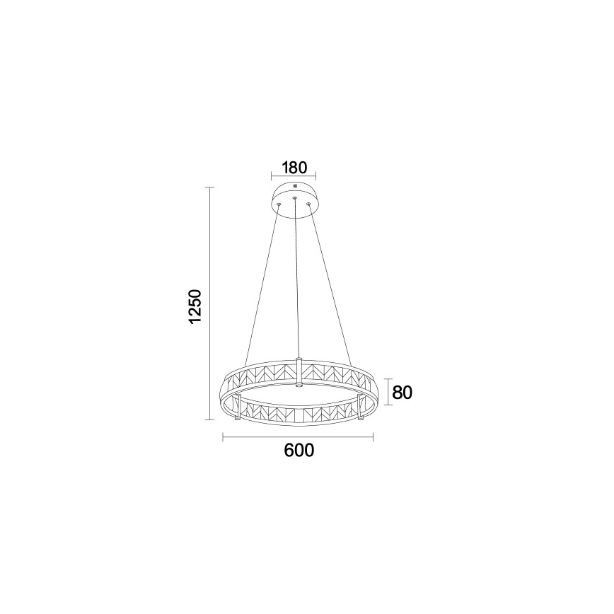 LED aptumšojams kristāla lustrs uz troses ENRIQUE LED/40W//230V 3000-6000K Ø 60 cm + tālvadības pults