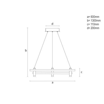Regulējama LED lustra uz troses LED/100W/230V 3000-6500K Ø 60 cm + tālvadības pults