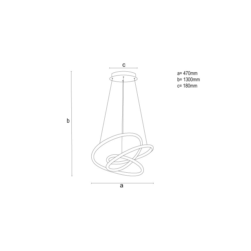 LED piekaramā lampa ar regulējamu spilgtumu uz troses LED/90W/230V 3000-6500K Ø 47 cm + tālvadības pults