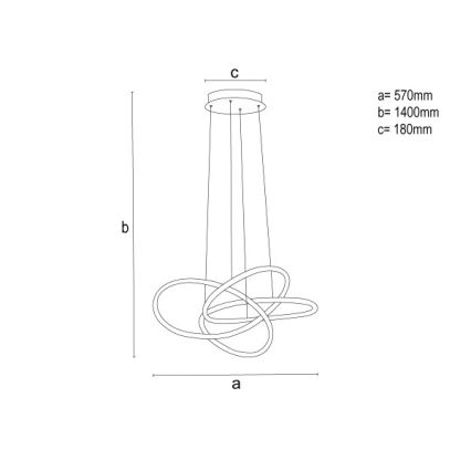 Regulējama LED lustra uz troses LED/95W/230V 3000-6500K Ø 57 cm + tālvadības pults