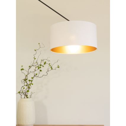 LED regulējama lustra uz stieņa GORTA 1xE27/60W/230V balta/zelta
