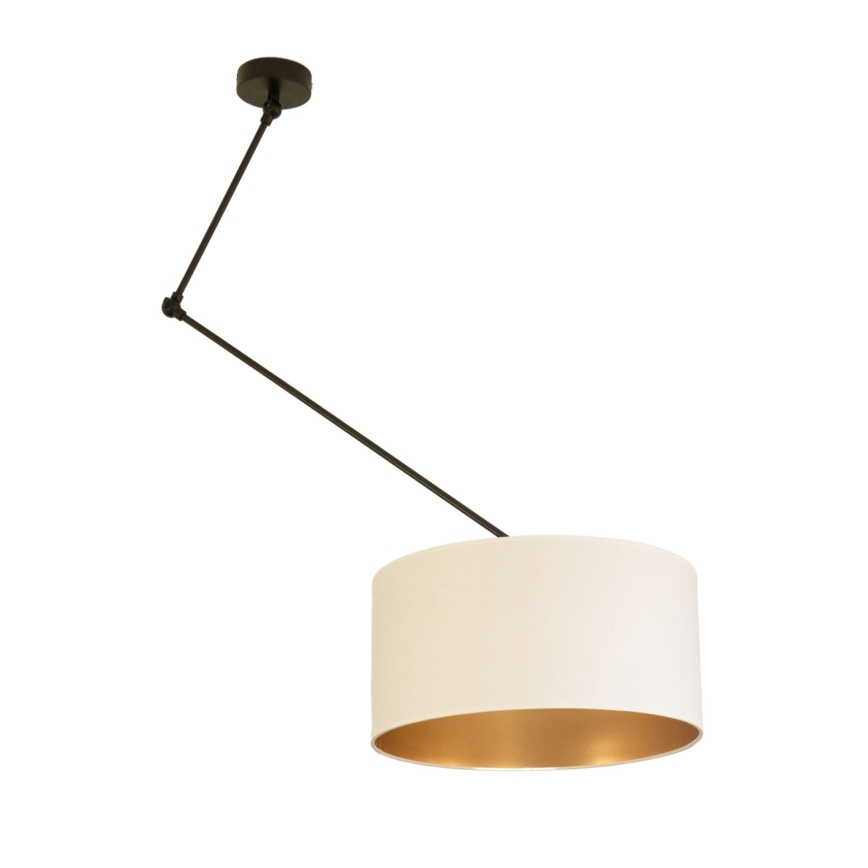 LED regulējama lustra uz stieņa GORTA 1xE27/60W/230V balta/zelta