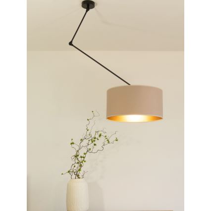 LED regulējama lustra uz stieņa GORTA 1xE27/60W/230V bēša/zelta