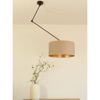 LED regulējama lustra uz stieņa GORTA 1xE27/60W/230V bēša/zelta