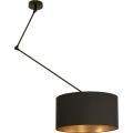 LED regulējama lustra uz stieņa GORTA 1xE27/60W/230V melna/zelta