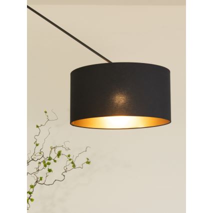 LED regulējama lustra uz stieņa GORTA 1xE27/60W/230V melna/zelta
