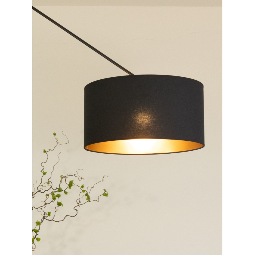 LED regulējama lustra uz stieņa GORTA 1xE27/60W/230V melna/zelta