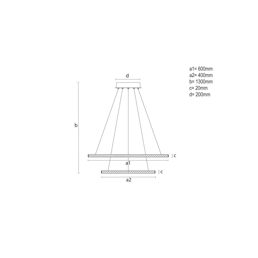 LED regulējama lustra uz troses LED/150W/230V 3000-6500K + tālvadības pults
