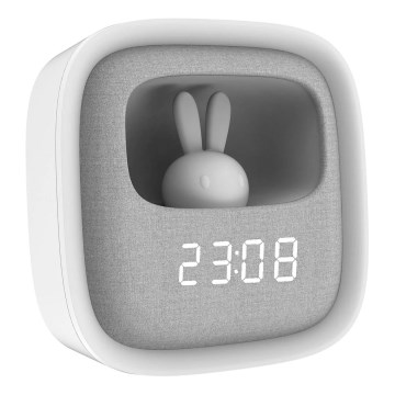 LED regulējama nakts lampa ar modinātāju BUNNY LED/1,2W/5V 3000K
