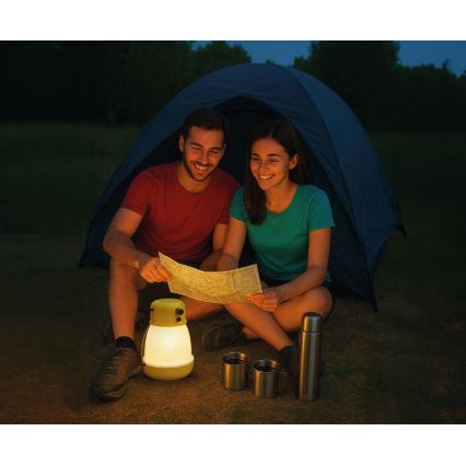 LED pārnēsājama uzlādējamā lampa ar regulējamu spilgtumu un powerbankas funkciju LUMINA MINIO LED/5V 1800 mAh IP44 dzeltena