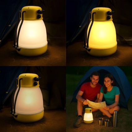 LED pārnēsājama uzlādējamā lampa ar regulējamu spilgtumu un powerbankas funkciju LUMINA MINIO LED/5V 1800 mAh IP44 dzeltena