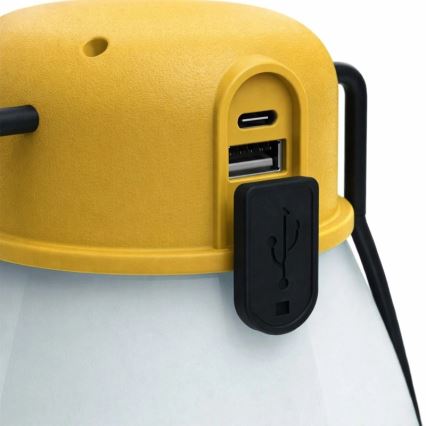 LED pārnēsājama uzlādējamā lampa ar regulējamu spilgtumu un powerbankas funkciju LUMINA MINIO LED/5V 1800 mAh IP44 dzeltena