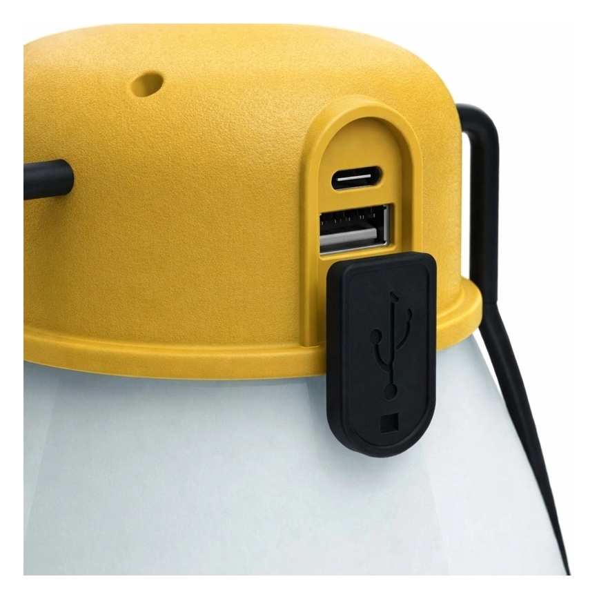 LED pārnēsājama uzlādējamā lampa ar regulējamu spilgtumu un powerbankas funkciju LUMINA MINIO LED/5V 1800 mAh IP44 dzeltena
