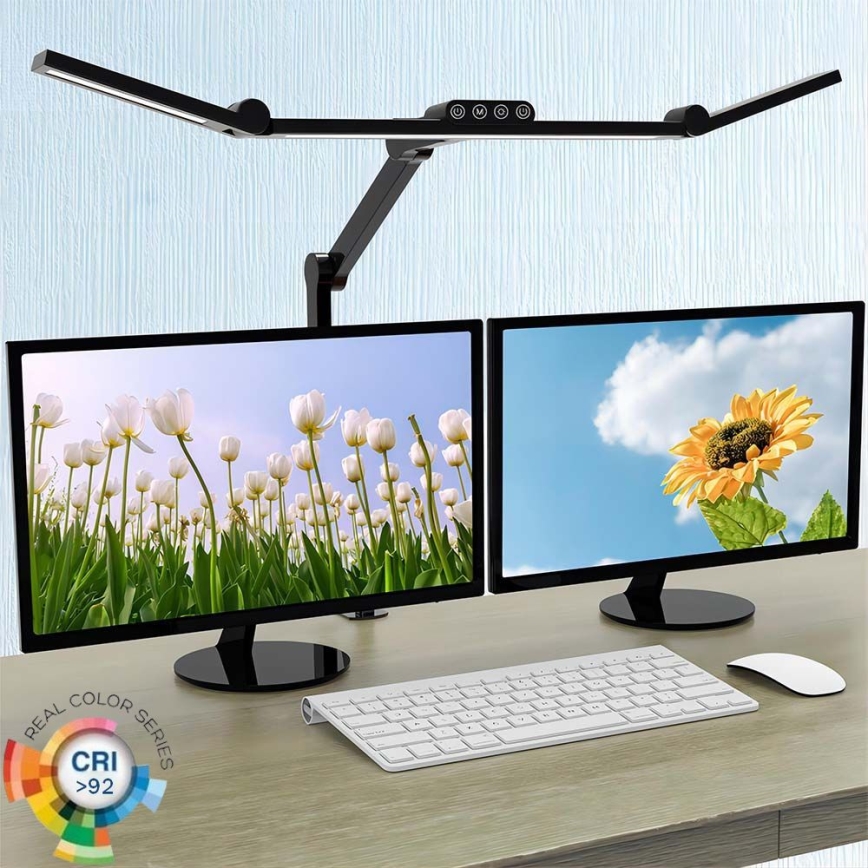 LED regulējama pieskāriena elastīga galda lampa LED/24W/230V 3000-6500K CRI 92 melna