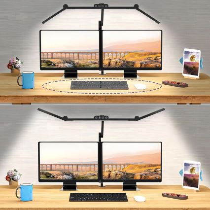 LED regulējama pieskāriena elastīga galda lampa LED/24W/230V 3000-6500K CRI 92 melna