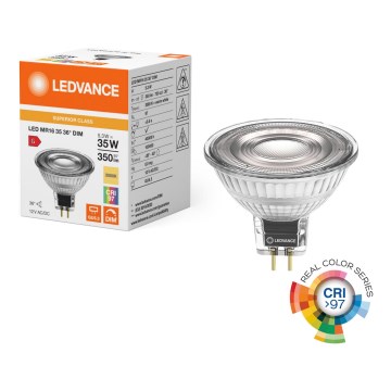 LED regulējama reflektora spuldze MR16 GU5,3/5,3W/12V 3000K 36° CRI 97 - Ledvance