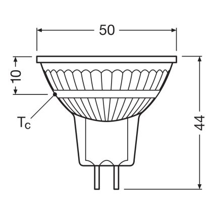 LED regulējama reflektora spuldze MR16 GU5,3/6,8W/12V 4000K 36° CRI 90 - Osram