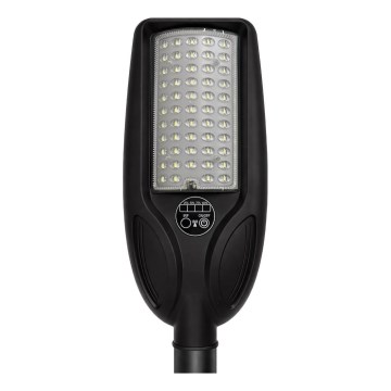 LED regulējama saules darbināma ielu lampa ar sensoru VENICE LED/50W/3,2V 4000 mAh IP65 melna + tālvadības pults