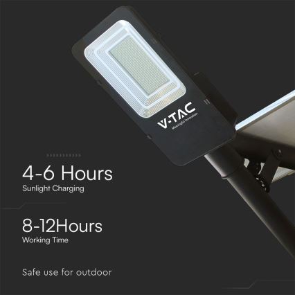 LED regulējama hibrīda saules ielu lampa LED/50W/230V 6500K IP65 50000 mAh + tālvadības pults